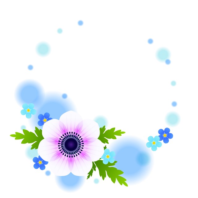 青い春の花のフレーム 無料イラスト素材 素材ラボ