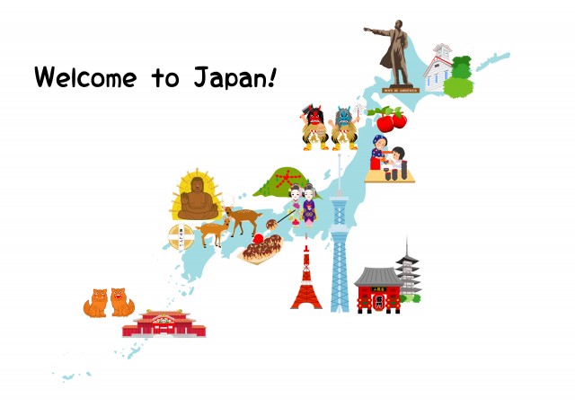 国内旅行 日本の観光地図 無料イラスト素材 素材ラボ