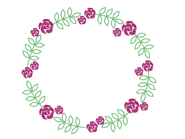 バラのサークルフレーム 無料イラスト素材 素材ラボ