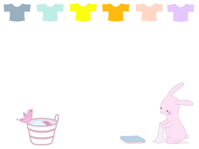 洗濯物をたたむウサギのフレーム 無料イラスト素材 素材ラボ