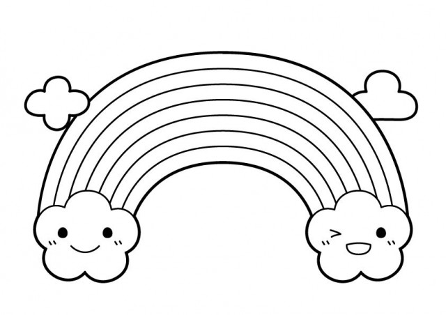 虹 ぬりえ 無料イラスト素材 素材ラボ