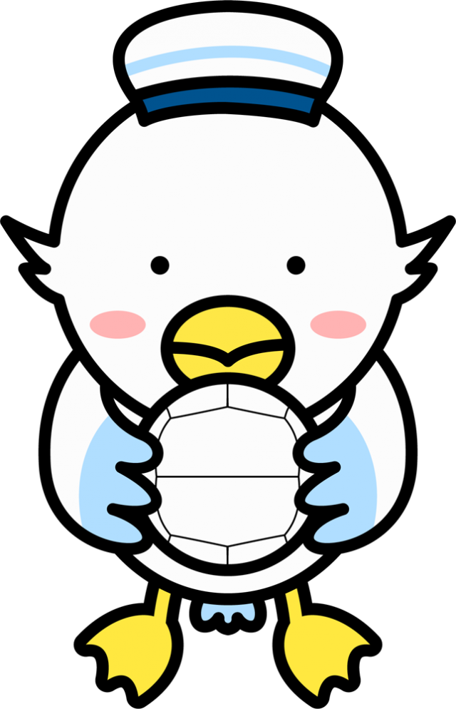 バレーボールを持つカモメのキャラクター Csai Png 無料イラスト