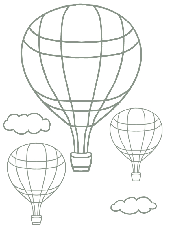 気球の塗り絵 無料イラスト素材 素材ラボ