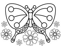 蝶と花の塗り絵