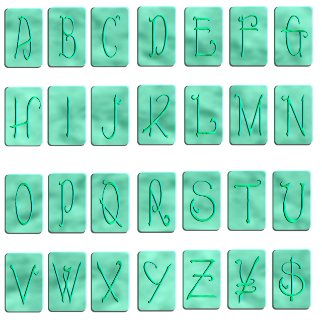 緑のタイルのアルファベット 無料イラスト素材 素材ラボ