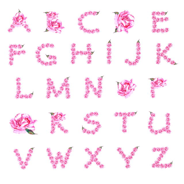 バラのアルファベット 無料イラスト素材 素材ラボ