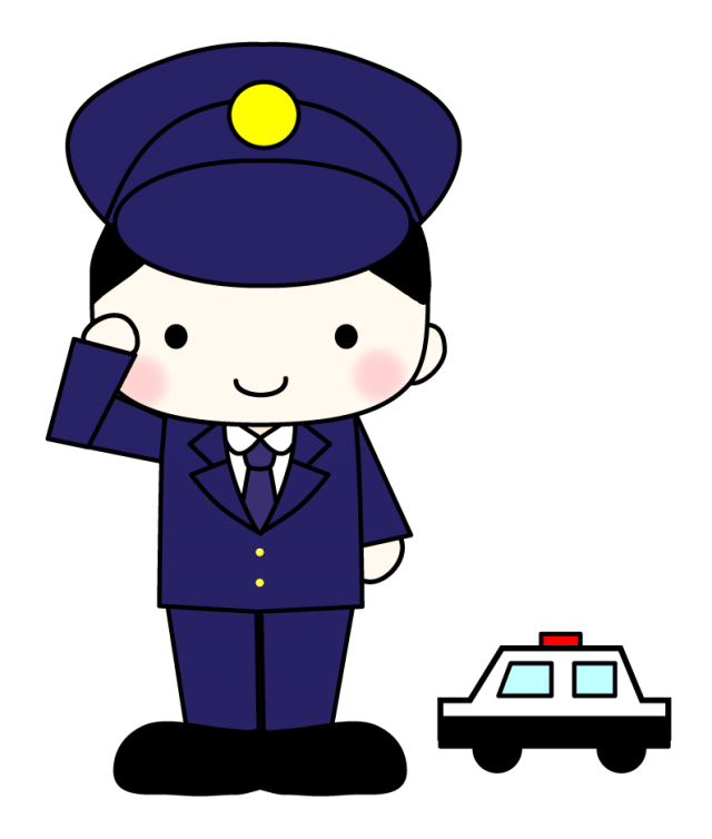 警察官とパトカーのイラスト素材 無料イラスト素材 素材ラボ