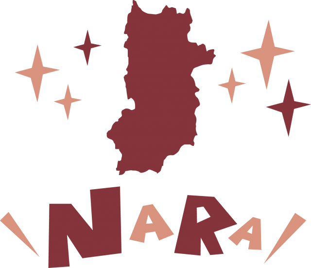 奈良県の地図 Nara 英語ポップロゴ 無料イラスト素材 素材ラボ