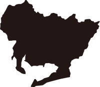 愛知県の地図（黒…