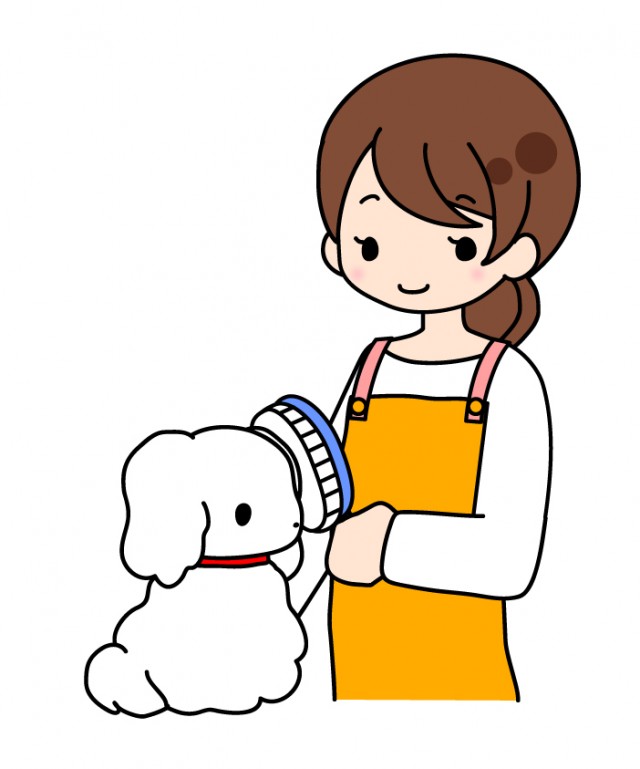 犬とトリマーのイラスト素材 無料イラスト素材 素材ラボ