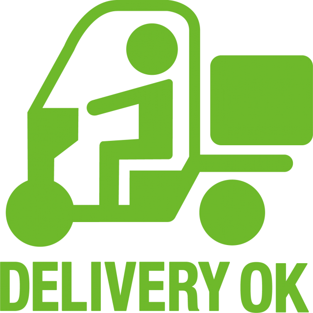 Delivery Ok デリバリー 宅配 配達 出前バイク アイコン 無料イラスト素材 素材ラボ