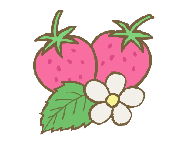苺といちごの花 無料イラスト素材 素材ラボ