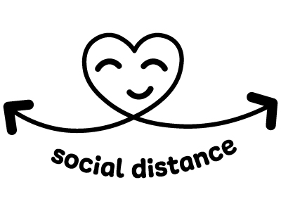 笑顔のsocial Distance両側矢印 無料イラスト素材 素材ラボ