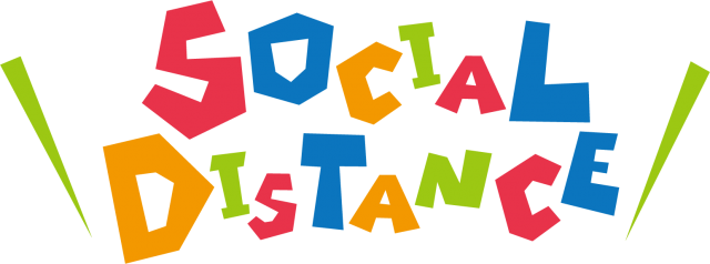 ソーシャルディスタンス Social Distance 英語ポップロゴ 無料イラスト素材 素材ラボ