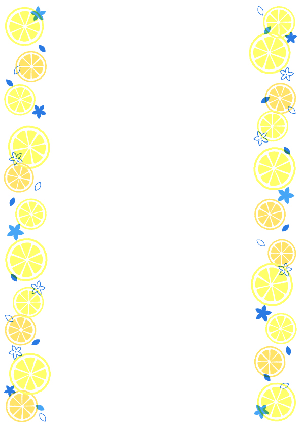 レモン 爽やか縦向きフレームb 無料イラスト素材 素材ラボ