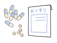 薬の袋と錠剤