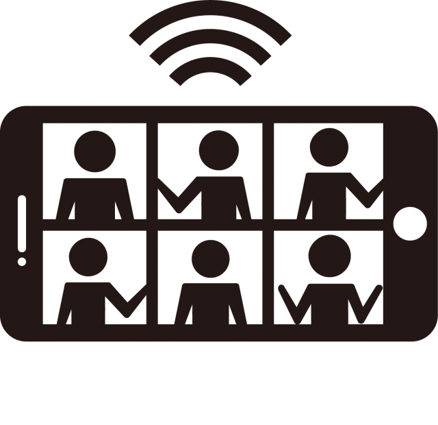 テレワーク オンライン会議 リモートワーク ビデオ通話 無料イラスト素材 素材ラボ