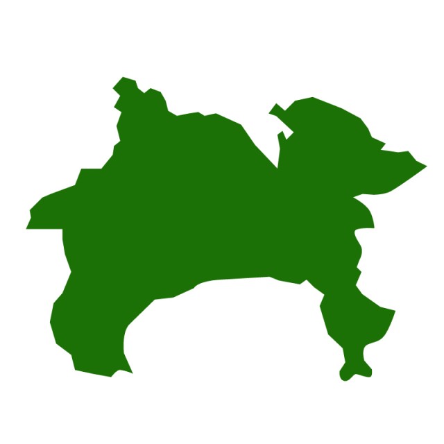神奈川県のシルエットで作った地図イラスト 緑塗り 無料イラスト素材 素材ラボ