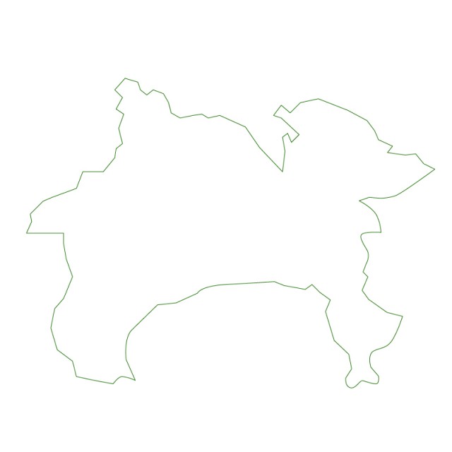 神奈川県のシルエットで作った地図イラスト 緑線 無料イラスト素材 素材ラボ