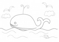 クジラの塗り絵