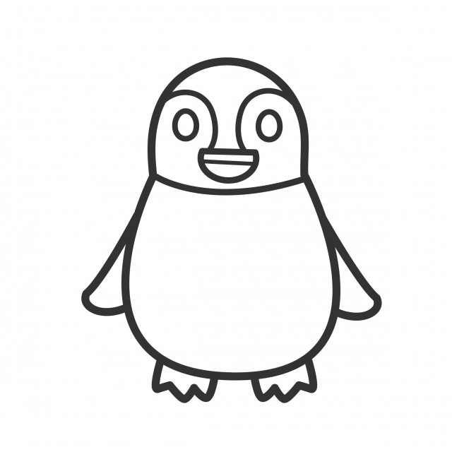 ぬりえ ペンギンの子供 | 無料イラスト素材｜素材ラボ