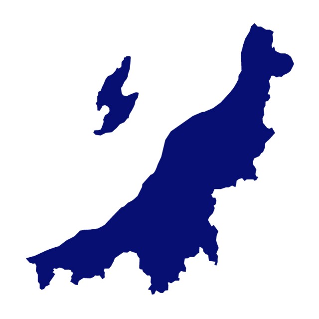 新潟県のシルエットで作った地図イラスト 青塗り 無料イラスト素材 素材ラボ