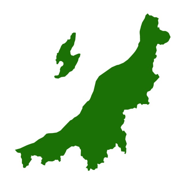 新潟県のシルエットで作った地図イラスト 緑塗り 無料イラスト素材 素材ラボ