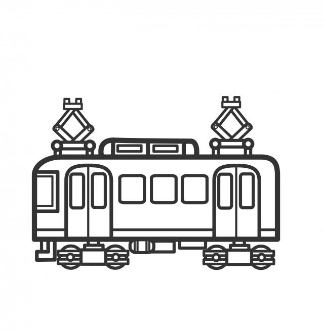 ぬりえ 電車 | 無料イラスト素材｜素材ラボ