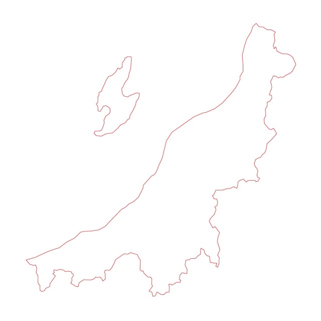 新潟県のシルエットで作った地図イラスト 赤線 無料イラスト素材 素材ラボ