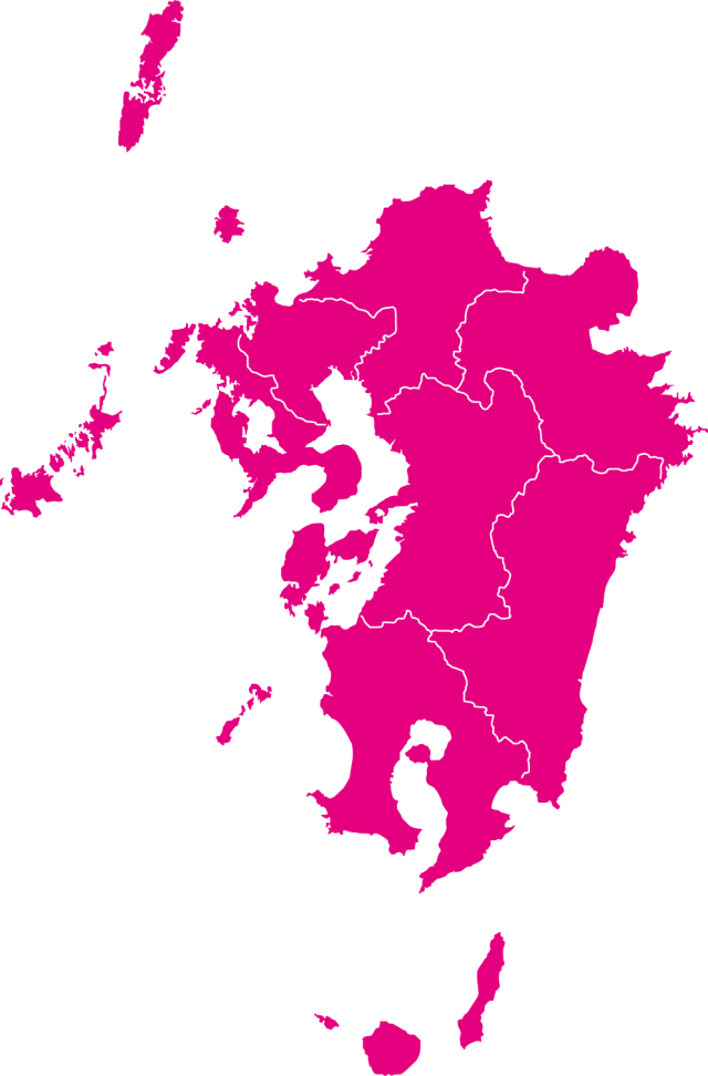 九州の地図 県峡線あり 無料イラスト素材 素材ラボ