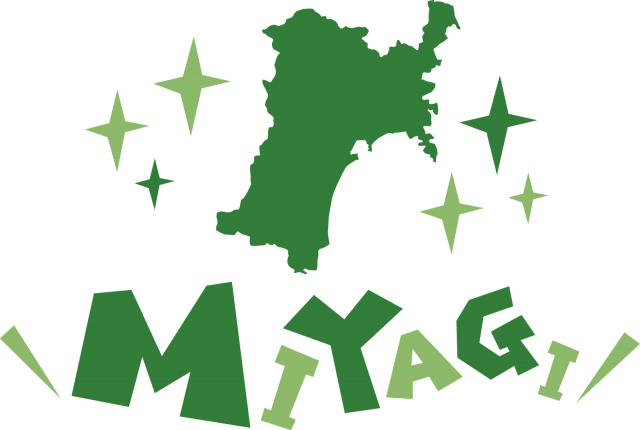 宮城県の地図 Miyagi 英語ポップロゴ 無料イラスト素材 素材ラボ