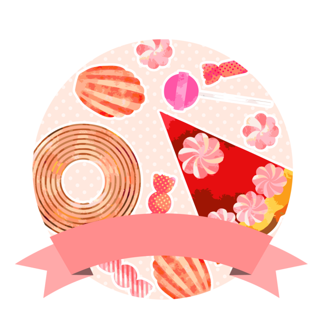 ピンクのお菓子のフレーム 無料イラスト素材 素材ラボ