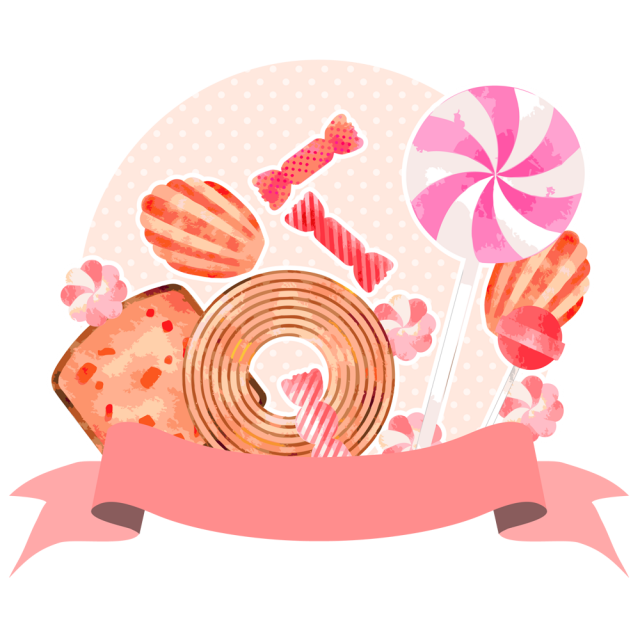 ピンクのお菓子のフレーム 無料イラスト素材 素材ラボ