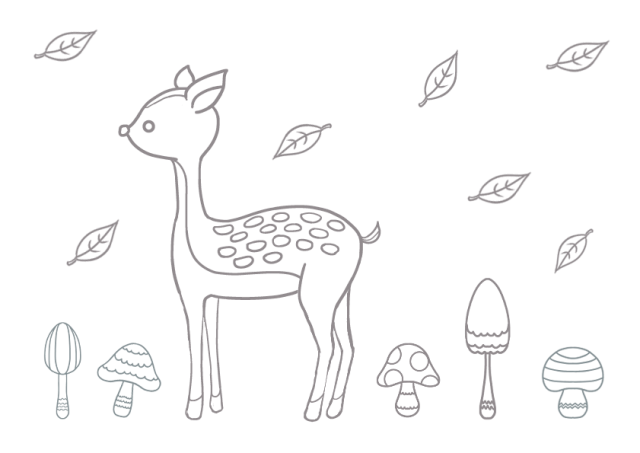 小鹿の塗り絵 無料イラスト素材 素材ラボ