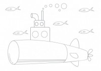 潜水艦の塗り絵