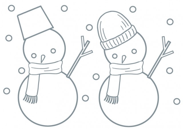 雪だるまの塗り絵 | 無料イラスト素材｜素材ラボ
