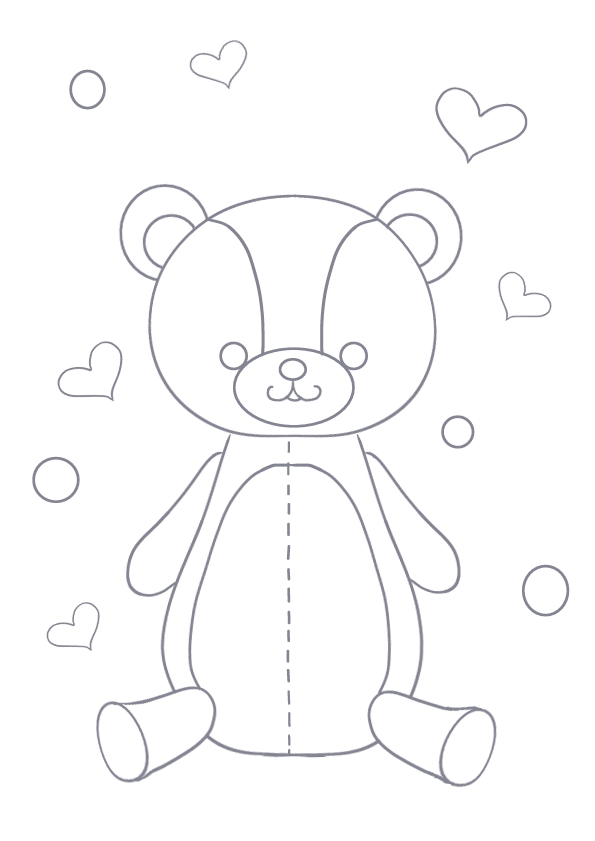 クマのぬいぐるみの塗り絵 無料イラスト素材 素材ラボ