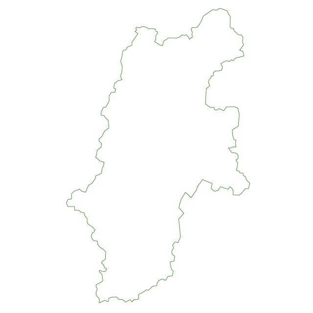 長野県のシルエットで作った地図イラスト 緑線 無料イラスト素材 素材ラボ