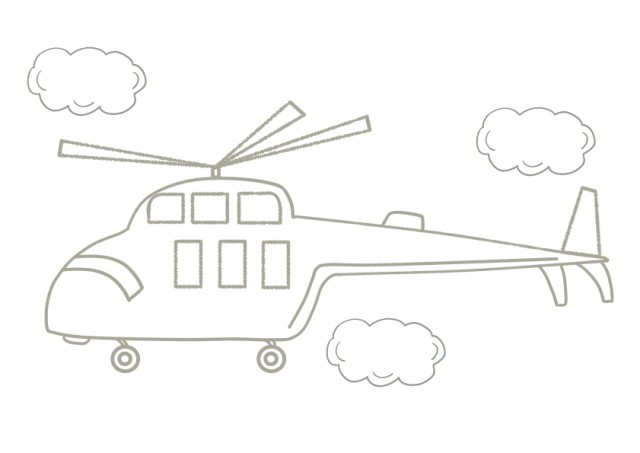 ヘリコプターの塗り絵 無料イラスト素材 素材ラボ