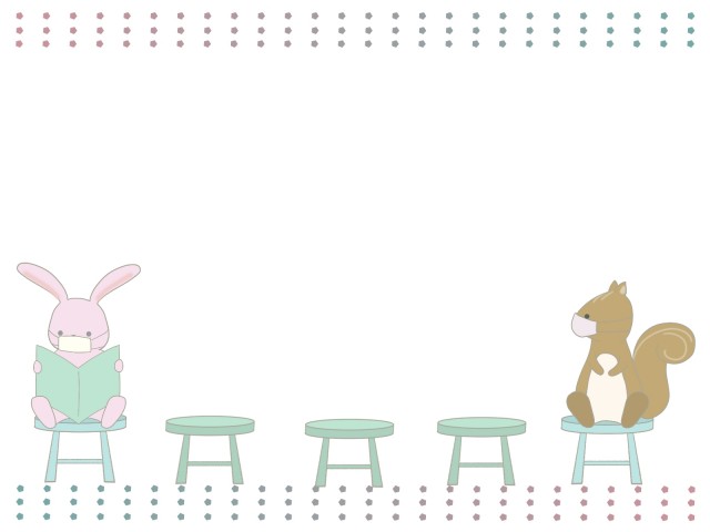 離れて座るウサギとリス 無料イラスト素材 素材ラボ