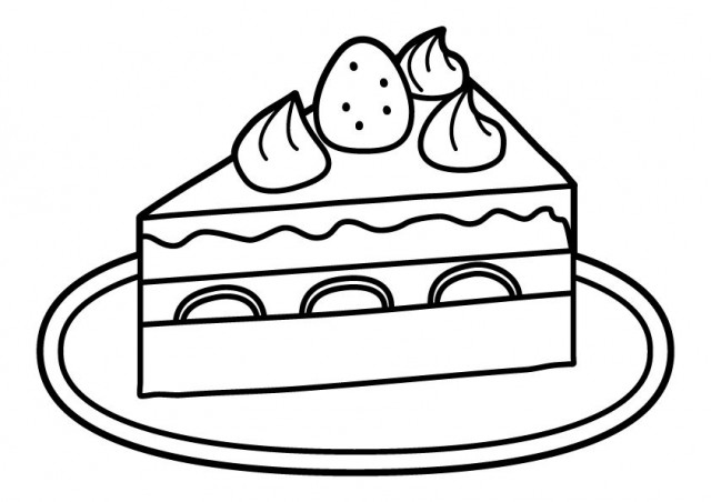 いちごのショートケーキ ぬりえ 無料イラスト素材 素材ラボ