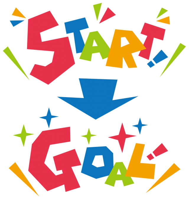Start Goal 英語ポップロゴ 飾り文字 無料イラスト素材 素材ラボ