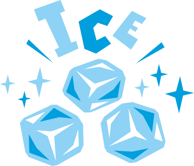 Ice アイス 氷 キューブアイス ポップロゴ 英語アイコン 無料イラスト素材 素材ラボ