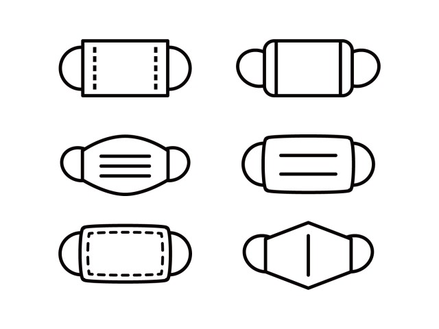 シンプルなマスクのアイコンセット 無料イラスト素材 素材ラボ