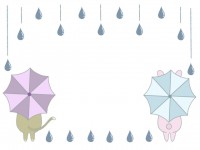 傘をさす動物のフ…