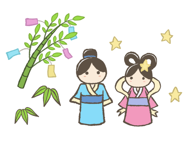 織姫と彦星 笹飾り 無料イラスト素材 素材ラボ
