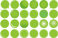 緑色の丸ボタン…