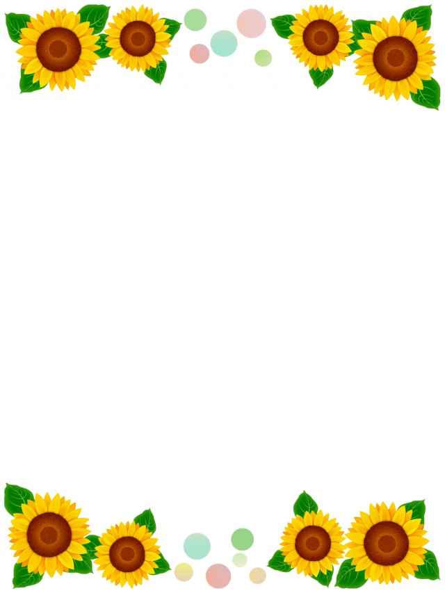 向日葵フレーム花模様飾り枠素材イラスト 無料イラスト素材 素材ラボ
