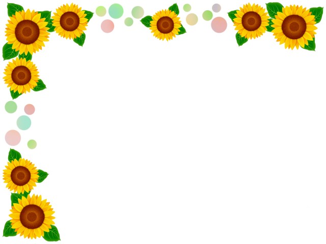 向日葵フレーム花模様飾り枠素材イラスト 無料イラスト素材 素材ラボ