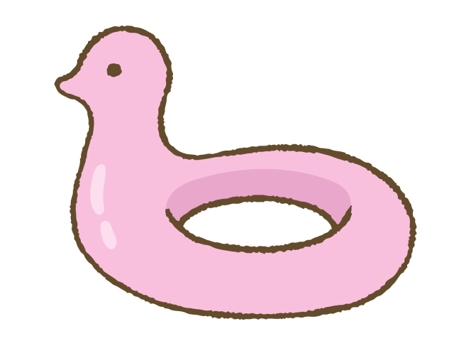 ピンクのフラミンゴの浮き輪 無料イラスト素材 素材ラボ